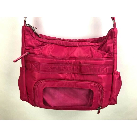 Lug Hula Hoop Diaper Bag Pink Messenger Cross Body - Picture 2 of 7